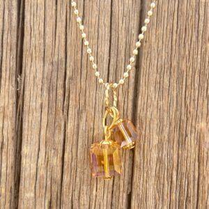 Indian Summer Crystal Cubes Necklace #NC684-224