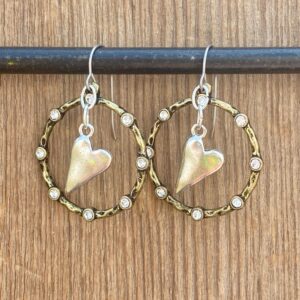 P.S. I Love You Sparkly Ring & Heart Earrings #EW943