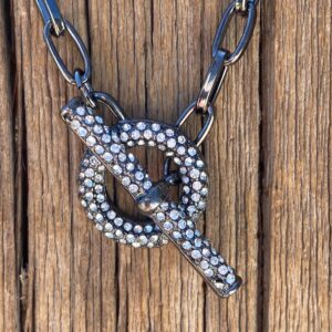 Simple Sparkle Center Clasp Necklace #NC711-GM
