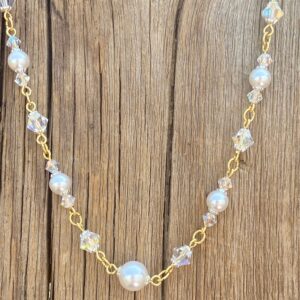 Sun & Snow Pearl & Crystal Choker #NC566-180