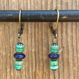 Timberline Stacked Gemstones Leverback Earrings #EW940-184