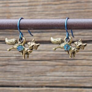Wildlife Gold Fox Earrings #EW797-G